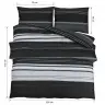 Gultasveļas Komplekts, Melns Un Balts, 225X220 Cm, Kokvilna Vidaxl
