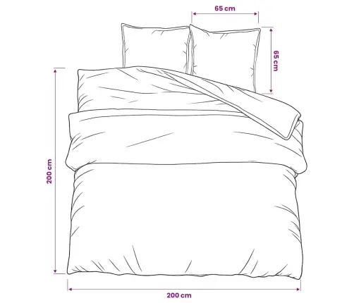 Gultasveļas Komplekts, Rozā, 200X200 Cm, Kokvilna Vidaxl