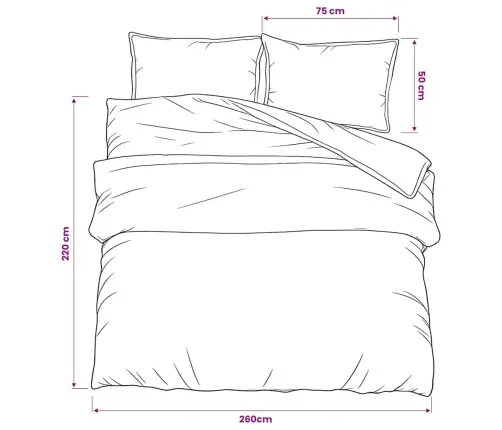 Gultasveļas Komplekts, Rozā, 225X220 Cm, Kokvilna Vidaxl