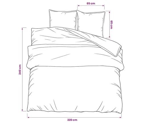 Gultasveļas Komplekts, Melns, 220X240 Cm, Kokvilna Vidaxl