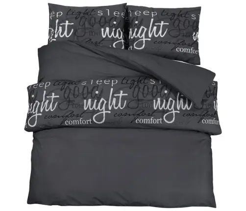 Gultasveļas Komplekts, Melns, 260X240 Cm, Kokvilna Vidaxl