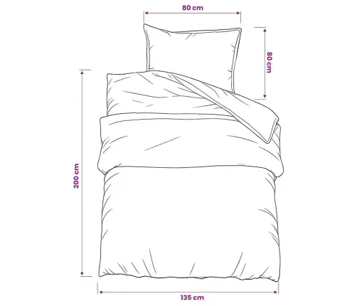 Gultasveļas Komplekts, Melns, 135X200 Cm, Kokvilna Vidaxl