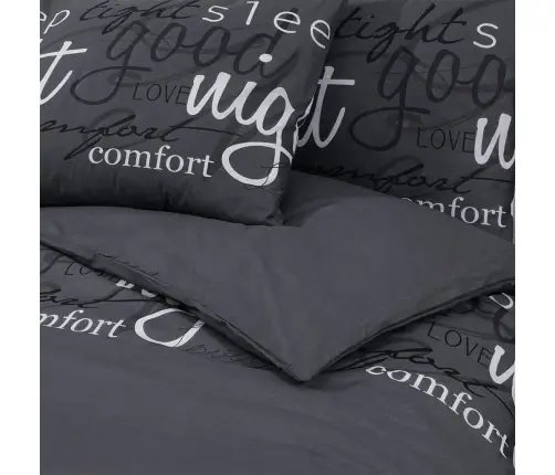 Patalynės Komplektas, Juodas, 200X200cm Medvilnė Patalynės Komplektas, Juodas, 200X200cm Medvilnė