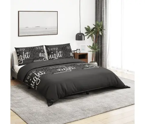 Tekikotikomplekt Must 200 X 220 cm Puuvill
