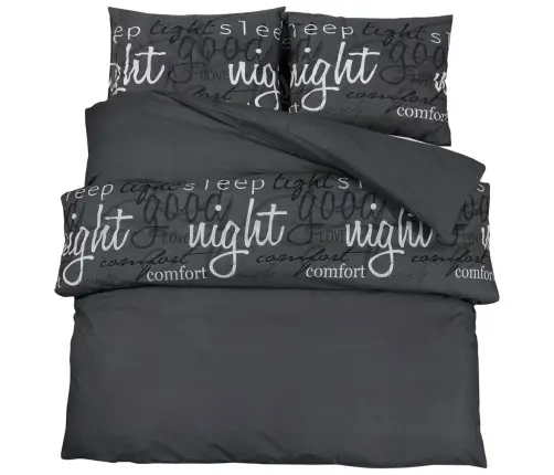 Tekikotikomplekt Must 140 X 200 Cm Puuvill