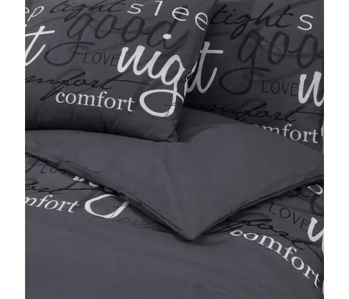 Tekikotikomplekt Must 140 X 200 Cm Puuvill