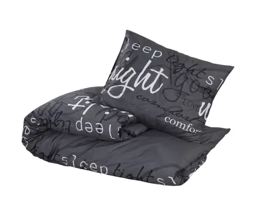 Voodipesukomplekt, Must, 260 X 220 cm Puuvill