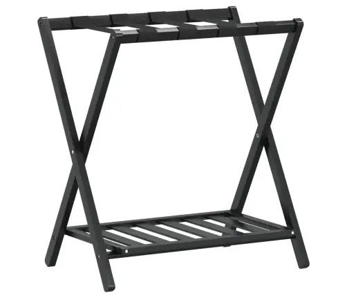 Bagāžas Plaukts, 68X38X58 Cm, Bambuss, Melns Vidaxl