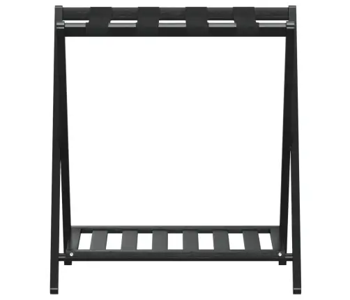 Bagāžas Plaukts, 68X38X58 Cm, Bambuss, Melns Vidaxl