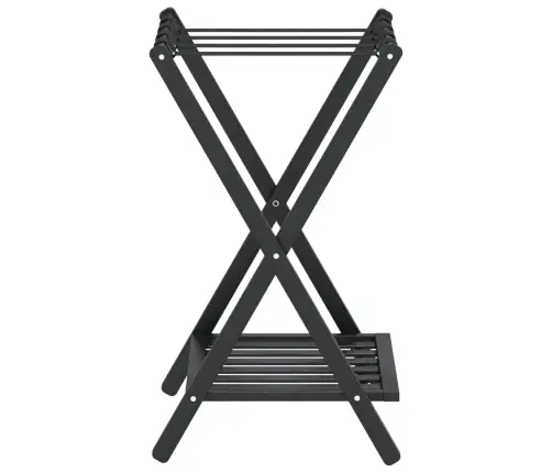 Bagāžas Plaukts, 68X38X58 Cm, Bambuss, Melns Vidaxl