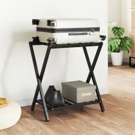 Bagāžas Plaukts, 68X38X58 Cm, Bambuss, Melns Vidaxl