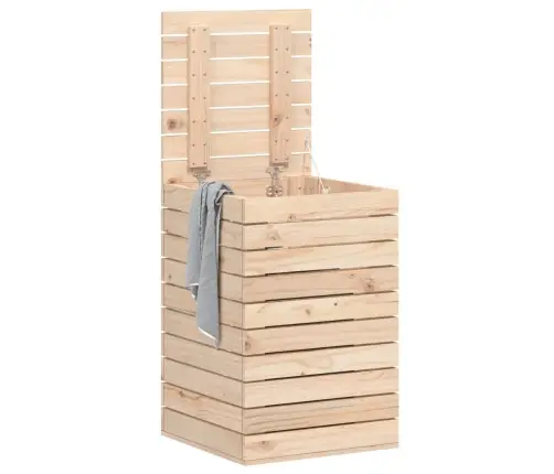 Veļas Grozs, 44X44X66 Cm, Priedes Masīvkoks Vidaxl