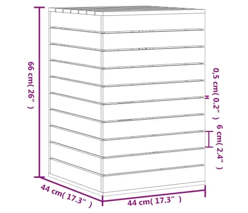 Veļas Grozs, 44X44X66 Cm, Priedes Masīvkoks Vidaxl