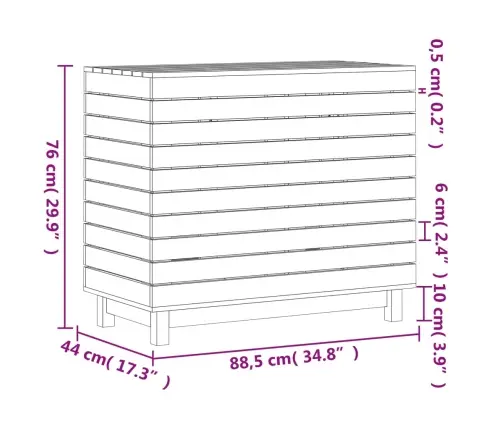 Pesukorv, 88,5 X 44 X 76 cm Männipuit