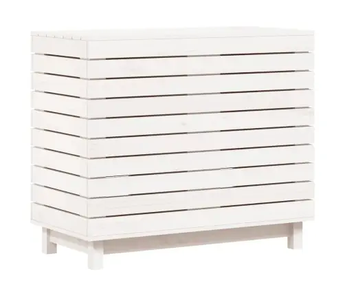 Skalbinių Krepšys, Baltas, 88,5X44X76cm Pušies Masyvas