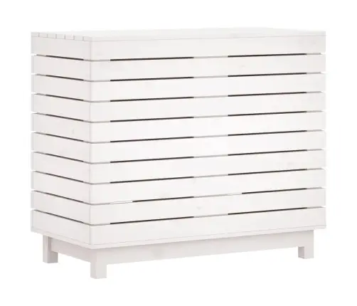 Skalbinių Krepšys, Baltas, 88,5X44X76cm Pušies Masyvas