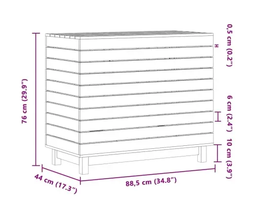 Skalbinių Krepšys, Baltas, 88,5X44X76cm Pušies Masyvas