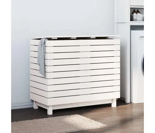 Skalbinių Krepšys, Baltas, 88,5X44X76cm Pušies Masyvas