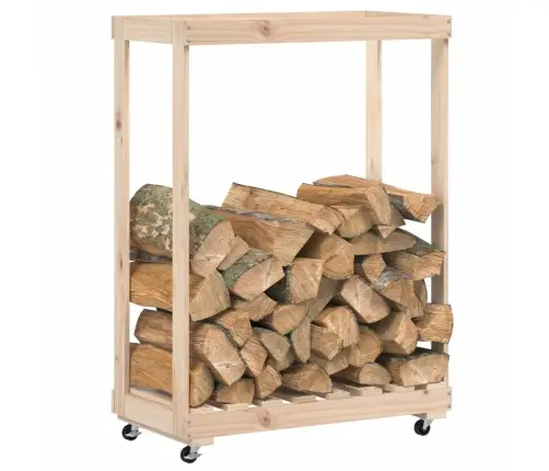 Küttepuude Alus Ratastega, 76,5 X 40 X 108 cm Männipuit