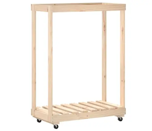 Küttepuude Alus Ratastega, 76,5 X 40 X 108 cm Männipuit