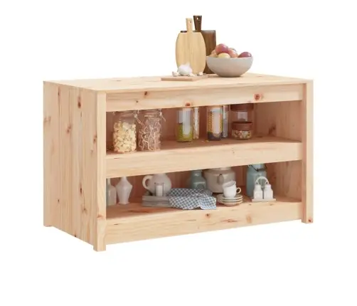 Lauko Virtuvės Spintelė, 106X55X64cm Pušies Medienos Masyvas