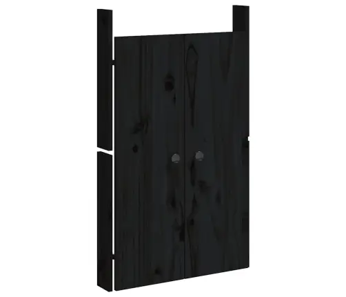 Āra Virtuves Durvis, Melnas, 50X9X82 Cm, Priedes Masīvkoks Vidaxl