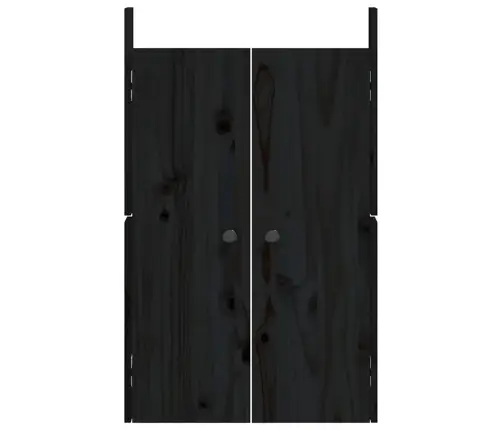 Āra Virtuves Durvis, Melnas, 50X9X82 Cm, Priedes Masīvkoks Vidaxl