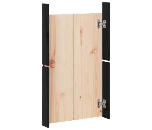 Āra Virtuves Durvis, Melnas, 50X9X82 Cm, Priedes Masīvkoks Vidaxl