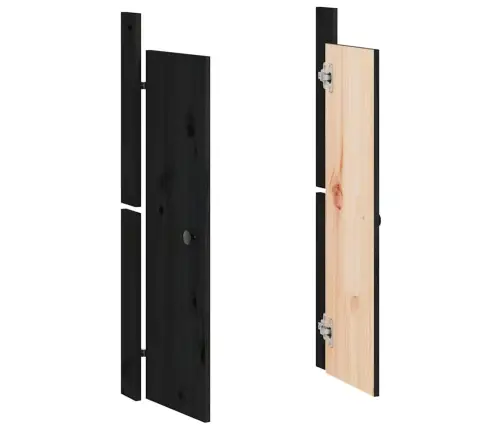 Āra Virtuves Durvis, Melnas, 2 Gab., 50X9X82 Cm, Priedes Koks Vidaxl