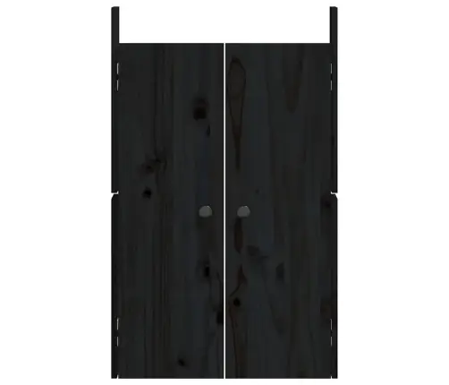 Āra Virtuves Durvis, Melnas, 2 Gab., 50X9X82 Cm, Priedes Koks Vidaxl