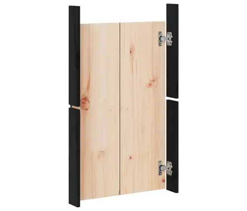 Āra Virtuves Durvis, Melnas, 2 Gab., 50X9X82 Cm, Priedes Koks Vidaxl