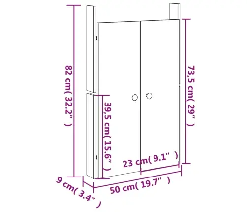 Lauko Virtuvės Durelės, 2Vnt., 50X9X82cm Douglas Eglės Masyvas