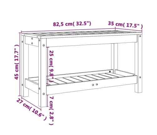 Dārza Sols, 82,5X35X45 Cm, Impregnēts Priedes Masīvkoks Vidaxl