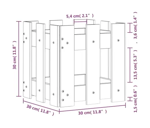 Aia Disainiga Taimekast, 30 X 30 X 30 cm Männipuit