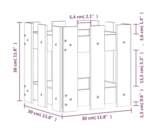 Dārza Puķu Kaste, Žoga Dizains, 30X30X30 Cm, Duglasa Masīvkoks Vidaxl