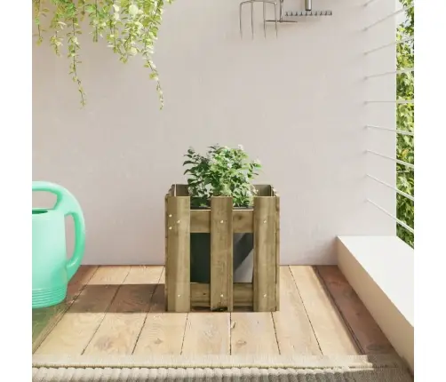 Dārza Puķu Kaste, Žoga Dizains, 30X30X30 Cm, Impregnēta Priede Vidaxl