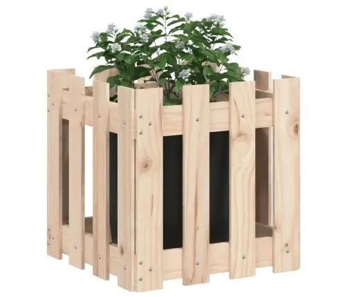 Dārza Puķu Kaste, Žoga Dizains, 40X40X40 Cm, Priedes Masīvkoks Vidaxl