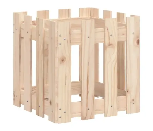 Dārza Puķu Kaste, Žoga Dizains, 40X40X40 Cm, Priedes Masīvkoks Vidaxl