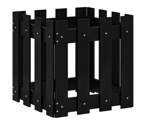 Sodo Lovelis, Juodas, 40X40X40cm Pušis, Tvorelės Dizaino