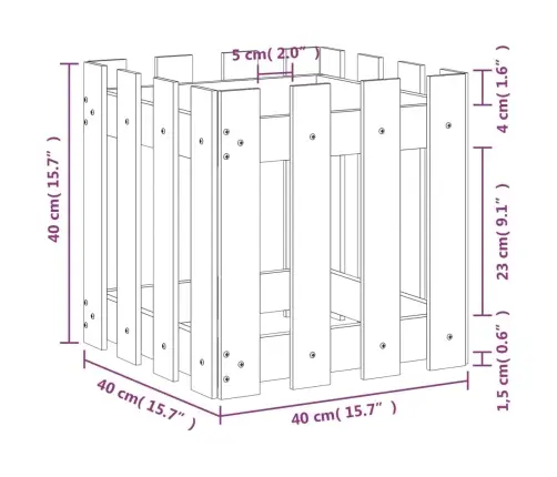 Sodo Lovelis, Juodas, 40X40X40cm Pušis, Tvorelės Dizaino