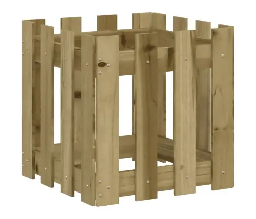 Dārza Puķu Kaste, Žoga Dizains, 40X40X40 Cm, Impregnēta Priede Vidaxl