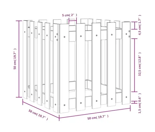 Sodo Lovelis, 50X50X50cm Pušies Masyvas, Tvorelės Dizaino