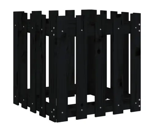 Sodo Lovelis, Juodas, 50X50X50cm Pušis, Tvorelės Dizaino