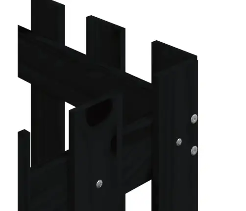 Sodo Lovelis, Juodas, 50X50X50cm Pušis, Tvorelės Dizaino