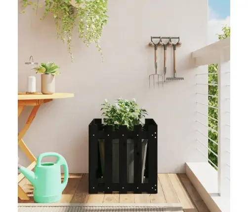 Sodo Lovelis, Juodas, 50X50X50cm Pušis, Tvorelės Dizaino