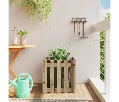 Dārza Puķu Kaste, Žoga Dizains, 50X50X50 Cm, Impregnēta Priede Vidaxl