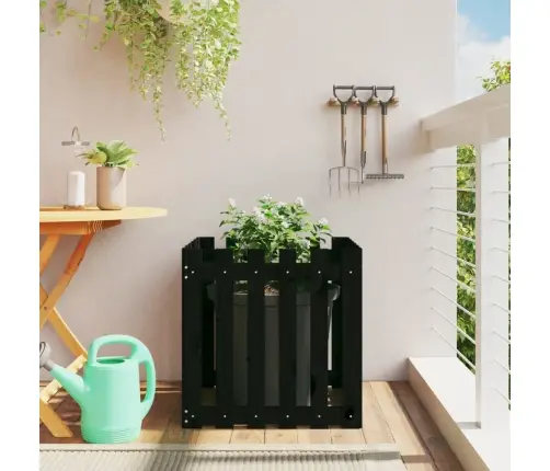 Dārza Puķu Kaste, Žoga Dizains, 60X60X60 Cm, Priedes Masīvkoks Vidaxl