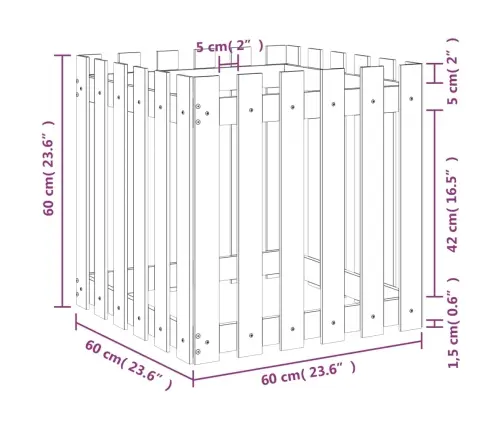 Sodo Lovelis, 60X60X60cm Impregnuota Pušis, Tvorelės Dizaino