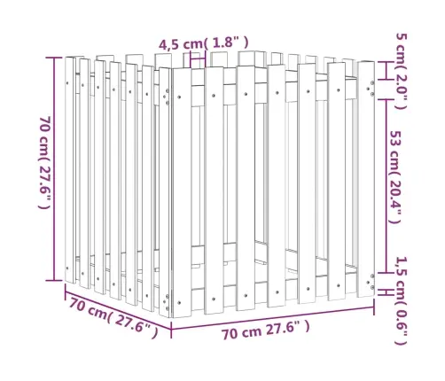 Aia Disainiga Taimekast, 70 X 70 X 70 cm Männipuit