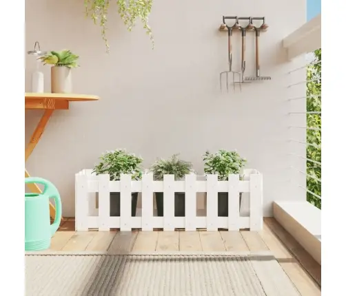 Dārza Puķu Kaste, Žoga Dizains, 100X30X30 Cm, Priedes Masīvkoks Vidaxl